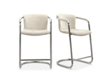 Freeman Chrome Frame Counter Stool (Set of 2) - Ornate Home