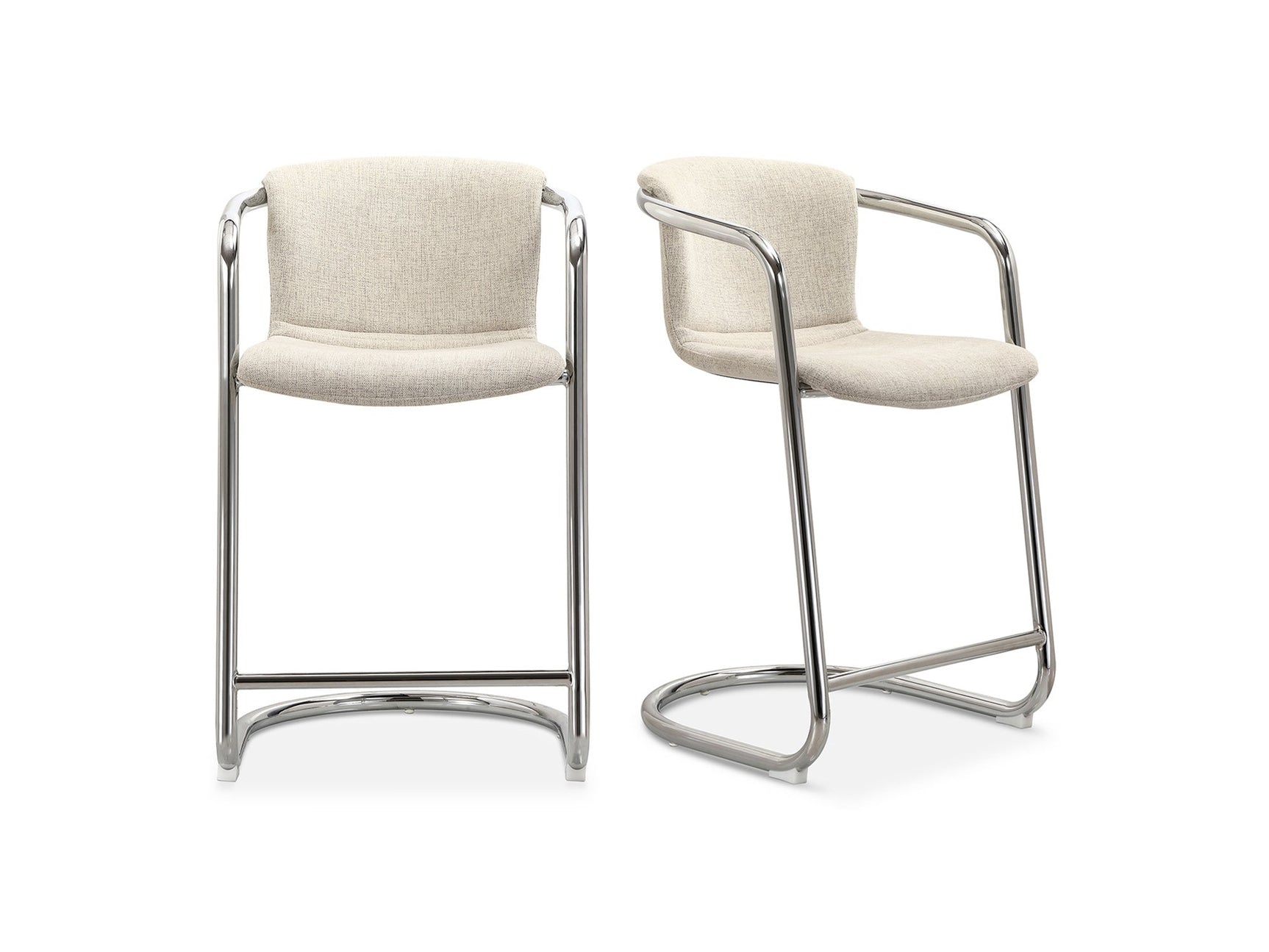 Freeman Chrome Frame Counter Stool (Set of 2) - Ornate Home