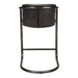 Freeman Onyx Black Leather Counter Stool (Set of 2) - Ornate Home