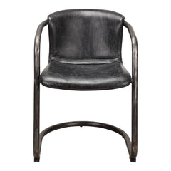 Freeman Onyx Black Leather Dining Chair (Set of 2) - Ornate Home