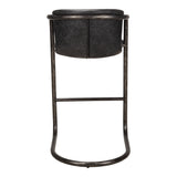 Freeman Two Barstool Onyx Black Leather   Set Of - Ornate Home
