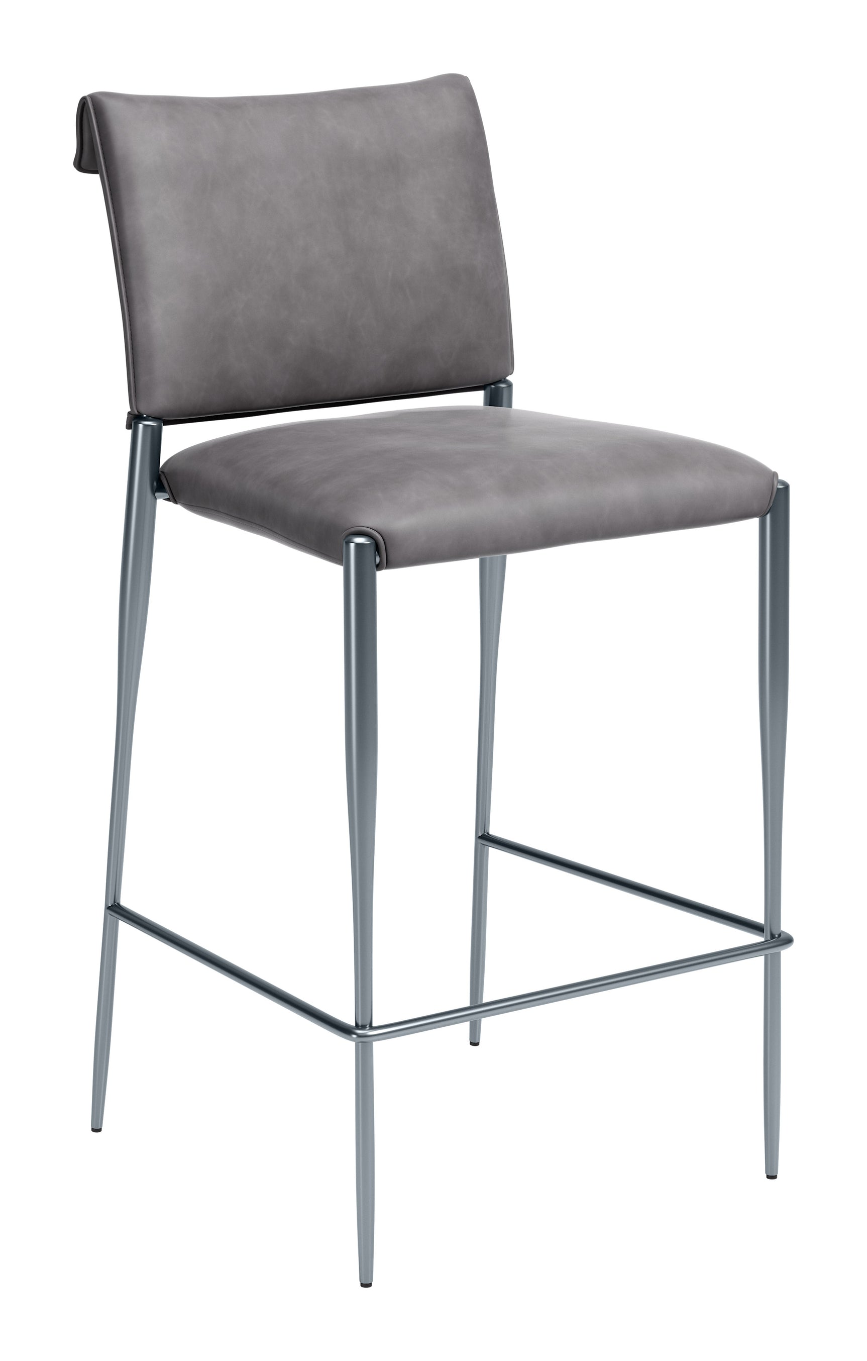 Freesia Charcoal Gray Barstool (Set of 2) - Ornate Home
