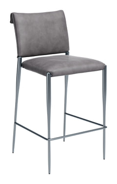 Freesia Charcoal Gray Barstool (Set of 2) - Ornate Home