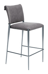 Freesia Charcoal Gray Barstool (Set of 2) - Ornate Home