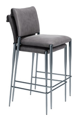Freesia Charcoal Gray Barstool (Set of 2) - Ornate Home