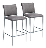 Freesia Charcoal Gray Barstool (Set of 2) - Ornate Home
