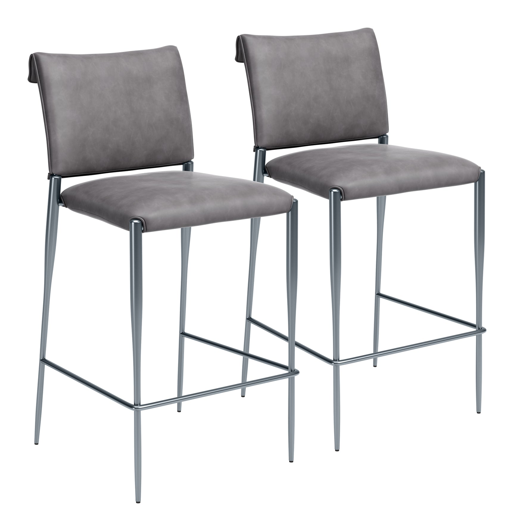 Freesia Charcoal Gray Barstool (Set of 2) - Ornate Home