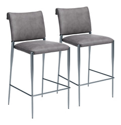 Freesia Charcoal Gray Barstool (Set of 2) - Ornate Home