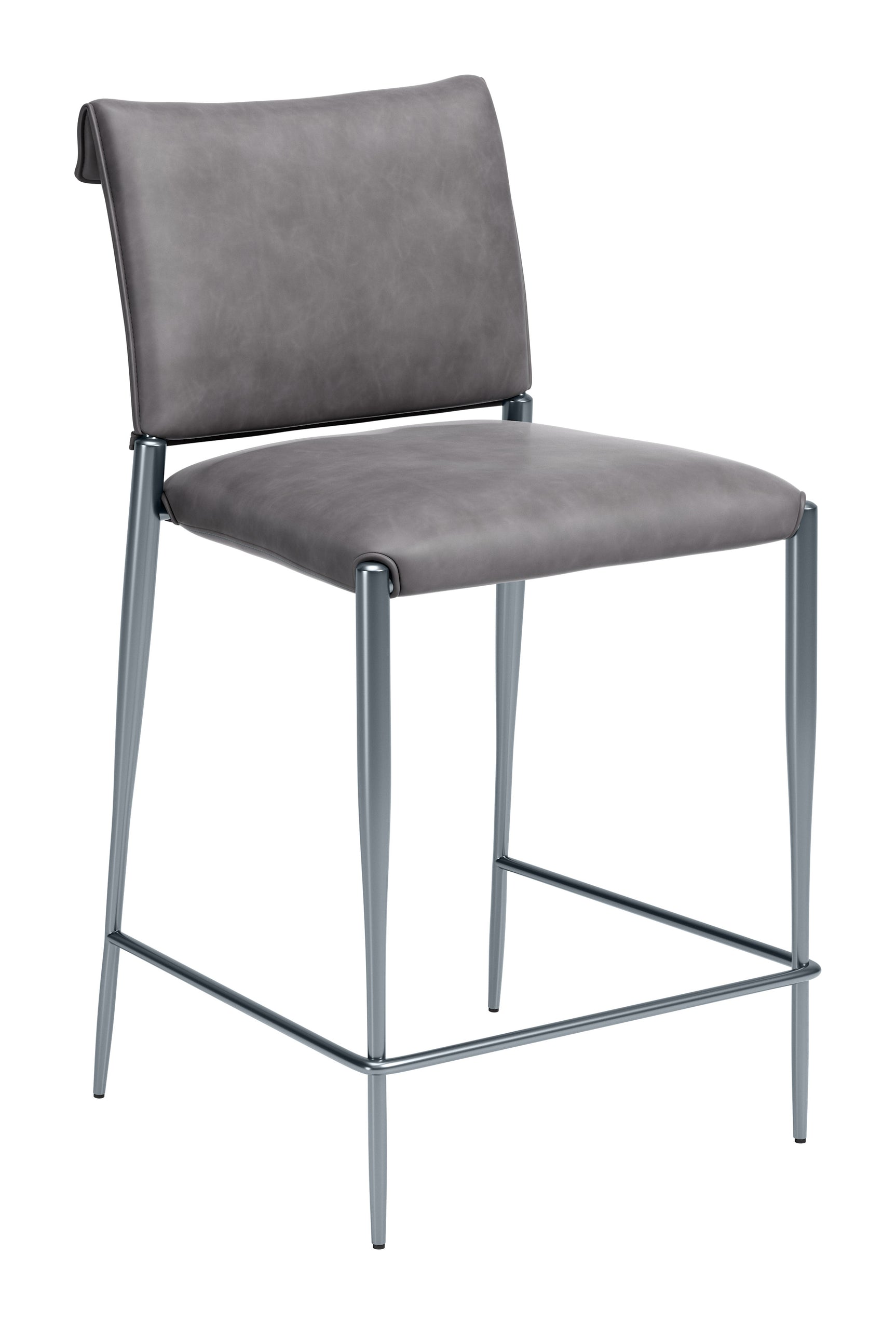 Freesia Charcoal Gray Counter Stool (Set of 2) - Ornate Home