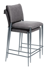 Freesia Charcoal Gray Counter Stool (Set of 2) - Ornate Home