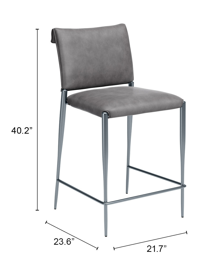 Freesia Charcoal Gray Counter Stool (Set of 2) - Ornate Home