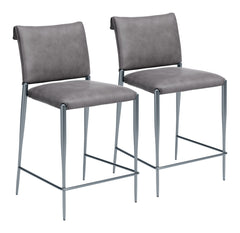 Freesia Charcoal Gray Counter Stool (Set of 2) - Ornate Home