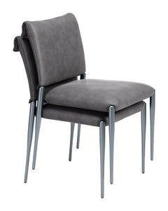 Freesia Charcoal Gray Dining Chair (Set of 2) - Ornate Home