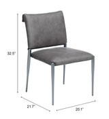 Freesia Charcoal Gray Dining Chair (Set of 2) - Ornate Home