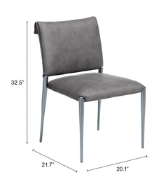Freesia Charcoal Gray Dining Chair (Set of 2) - Ornate Home