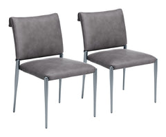 Freesia Charcoal Gray Dining Chair (Set of 2) - Ornate Home