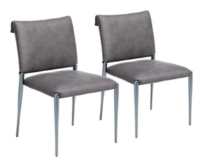 Freesia Charcoal Gray Dining Chair (Set of 2) - Ornate Home