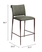 Freesia Olive Green Barstool (Set of 2) - Ornate Home