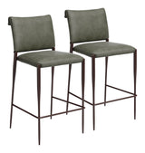 Freesia Olive Green Barstool (Set of 2) - Ornate Home