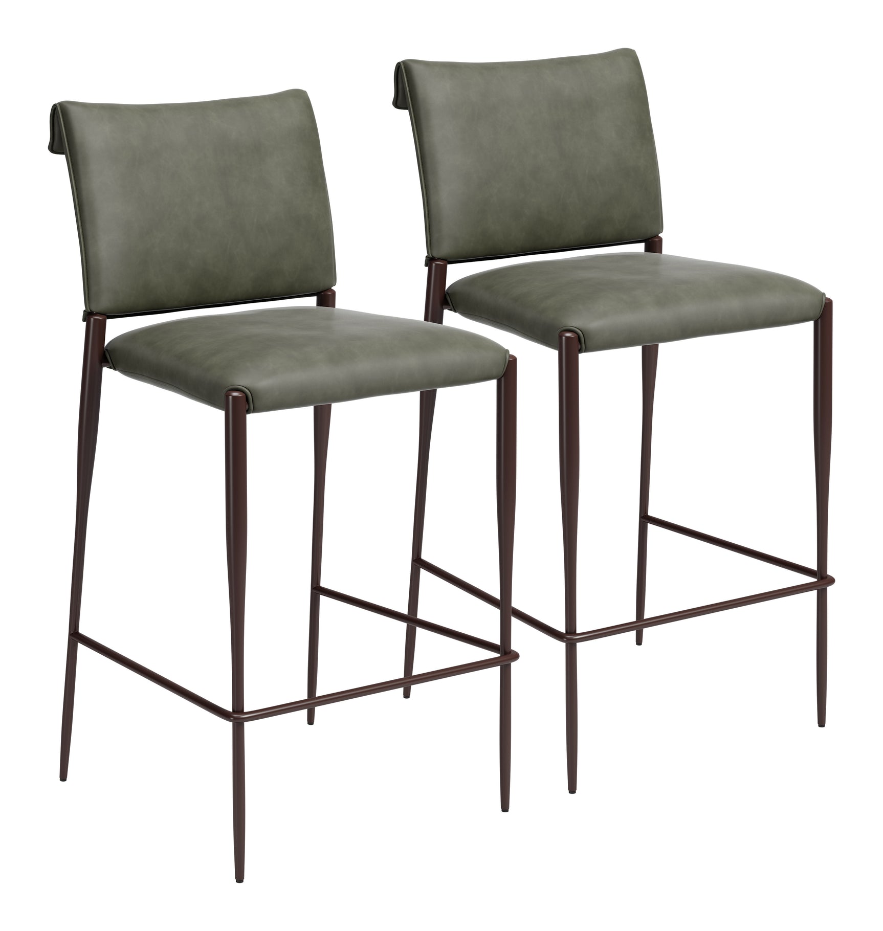 Freesia Olive Green Barstool (Set of 2) - Ornate Home