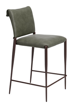 Freesia Olive Green Counter Stool (Set of 2) - Ornate Home