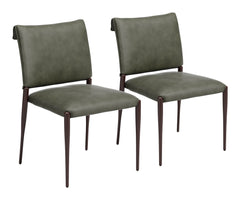 Freesia Olive Green Dining Chair (Set of 2) - Ornate Home