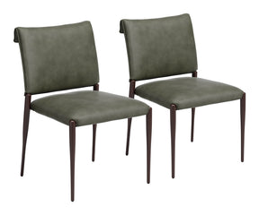 Freesia Olive Green Dining Chair (Set of 2) - Ornate Home