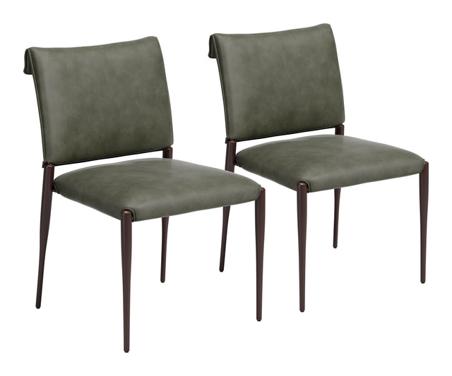 Freesia Olive Green Dining Chair (Set of 2) - Ornate Home