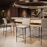Freesia White Barstool (Set of 2) - Ornate Home