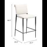 Freesia White Barstool (Set of 2) - Ornate Home