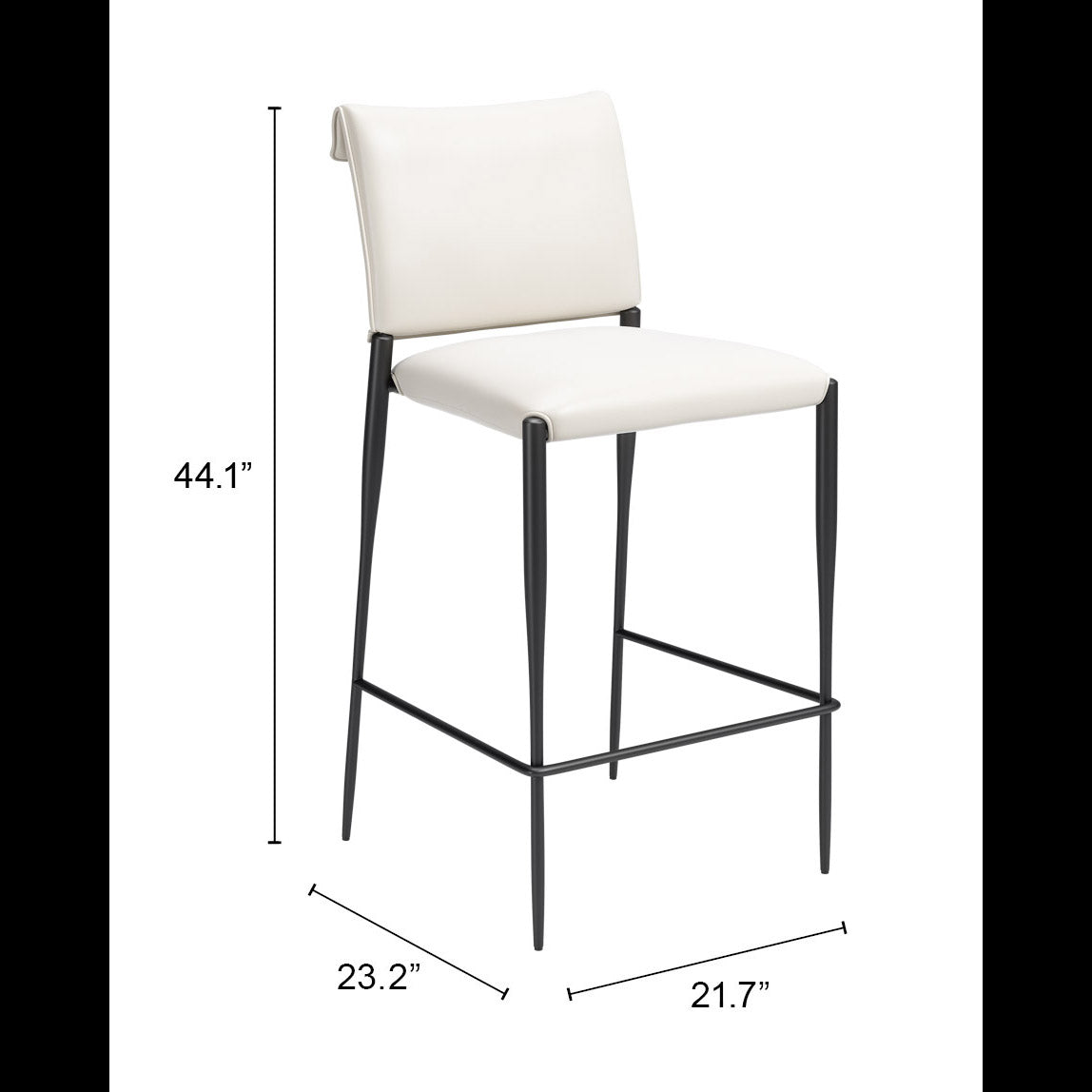 Freesia White Barstool (Set of 2) - Ornate Home