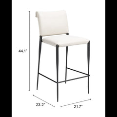 Freesia White Barstool (Set of 2) - Ornate Home