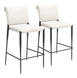 Freesia White Barstool (Set of 2) - Ornate Home