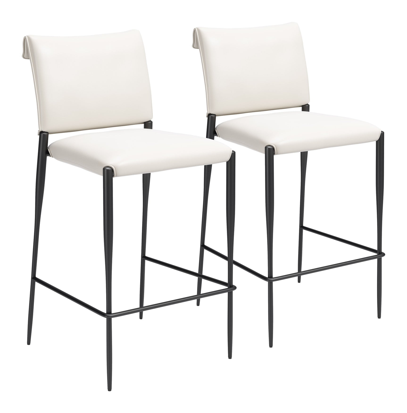 Freesia White Barstool (Set of 2) - Ornate Home