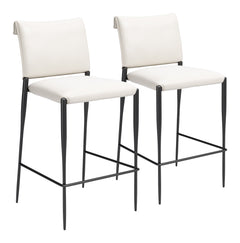 Freesia White Barstool (Set of 2) - Ornate Home