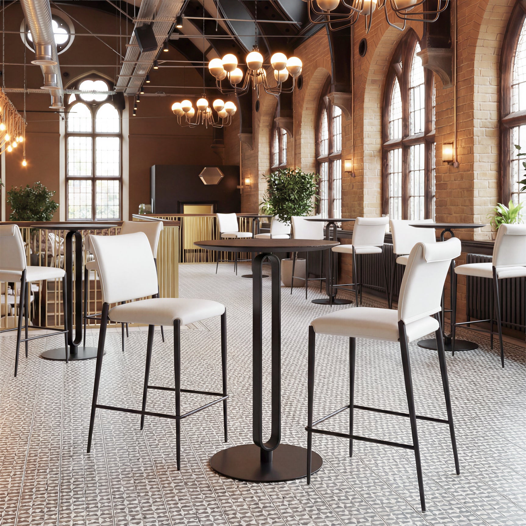 Freesia White Counter Stool (Set of 2) - Ornate Home