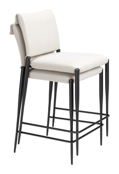 Freesia White Counter Stool (Set of 2) - Ornate Home