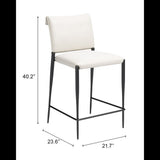 Freesia White Counter Stool (Set of 2) - Ornate Home