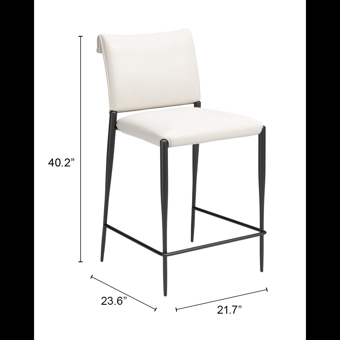 Freesia White Counter Stool (Set of 2) - Ornate Home