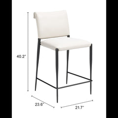 Freesia White Counter Stool (Set of 2) - Ornate Home