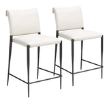 Freesia White Counter Stool (Set of 2) - Ornate Home