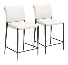 Freesia White Counter Stool (Set of 2) - Ornate Home
