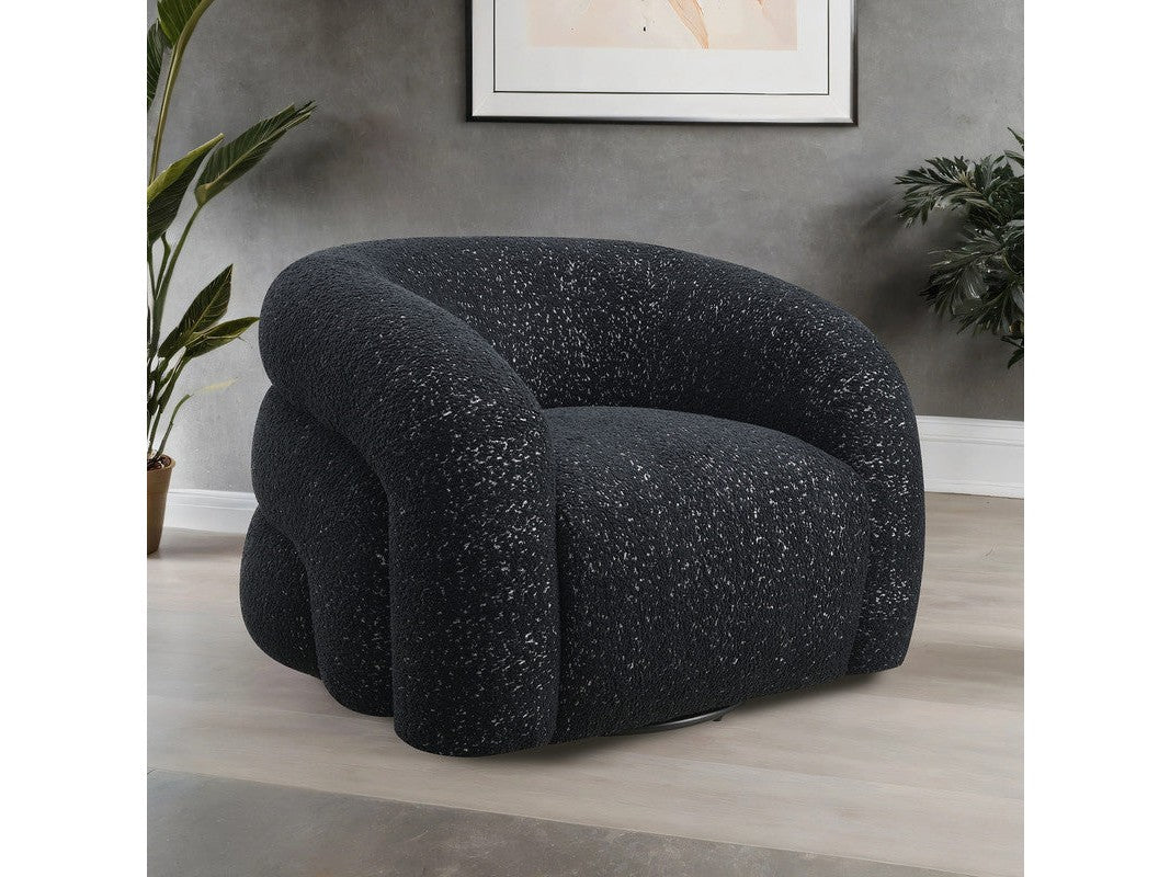 Freja Black Swivel Chair - Ornate Home