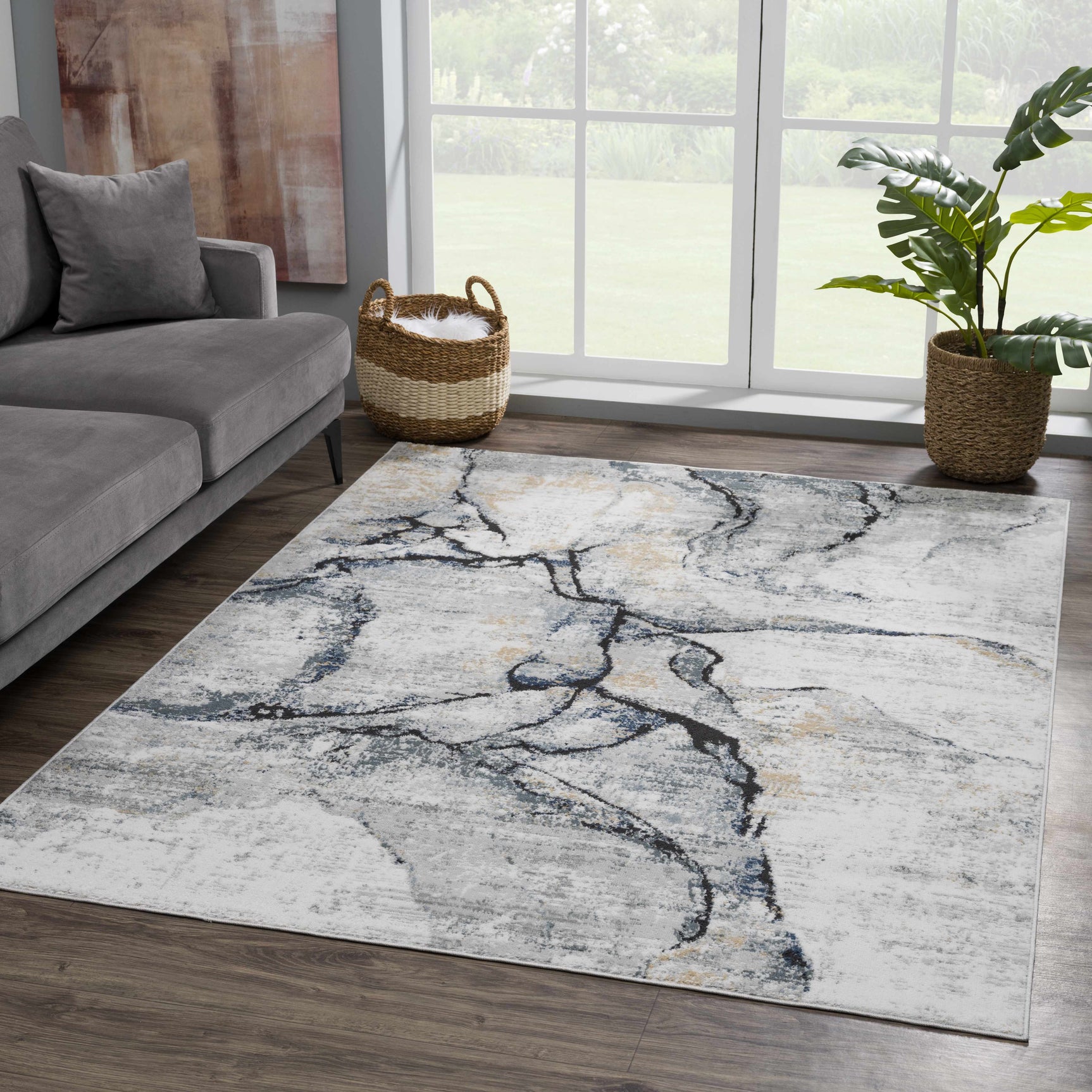 Fremantle Gray Marble Rug - Ornate Home