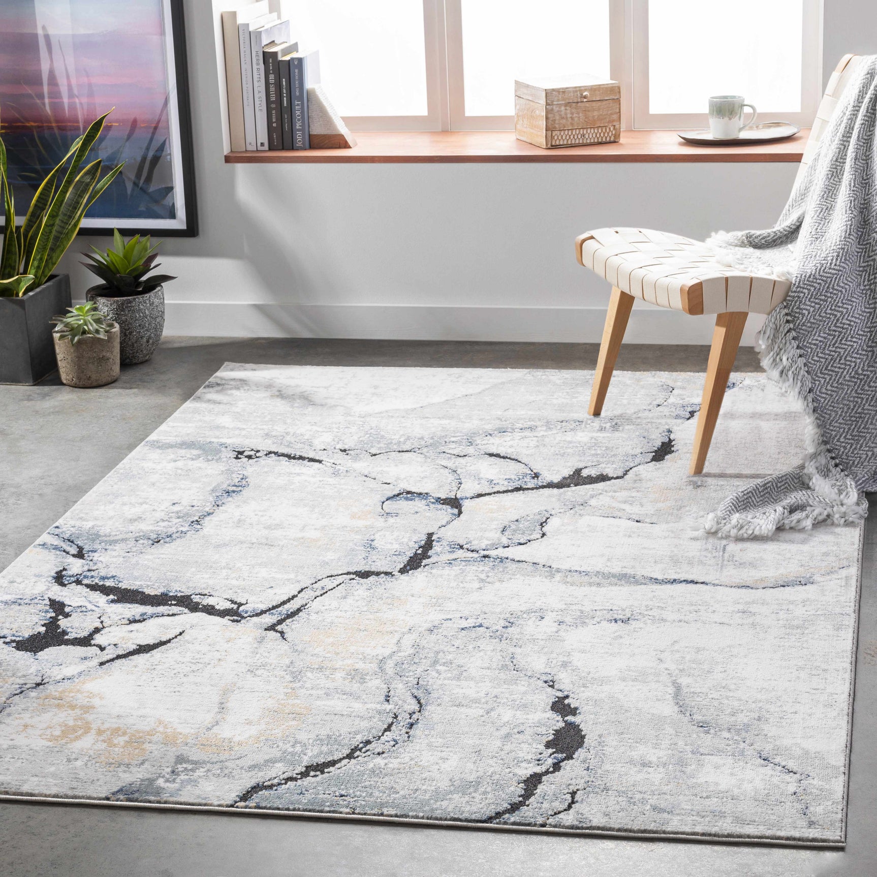 Fremantle Gray Marble Rug - Ornate Home