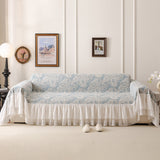 French Chic Style Ruffle Floral Cover Throws for Sofas, Decorative Couch Covers - Ornate Home
