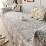 French Chic Style Ruffle Floral Cover Throws for Sofas, Decorative Couch Covers - Ornate Home