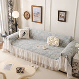 French Chic Style Ruffle Floral Cover Throws for Sofas, Decorative Couch Covers - Ornate Home