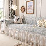 French Chic Style Ruffle Floral Cover Throws for Sofas, Decorative Couch Covers - Ornate Home
