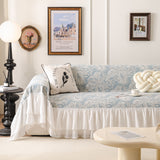 French Chic Style Ruffle Floral Cover Throws for Sofas, Decorative Couch Covers - Ornate Home